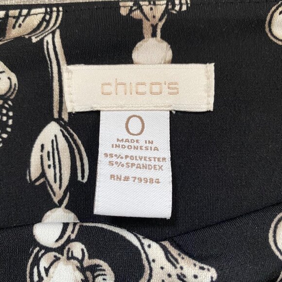 Chico's Cowl Neck Black Jewel Print Jersey Knit Shirt Womens Small Glam Elegant - Picture 4 of 7